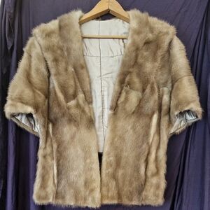 Elegant Tan Fur Coat